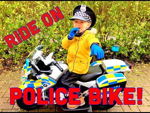 12v BMW Police Motorcycle Ride on Power Wheels Pretend Play