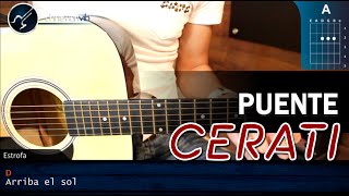 Como tocar Puente de GUSTAVO CERATI en Guitarra (HD) Tutorial COMPLETO