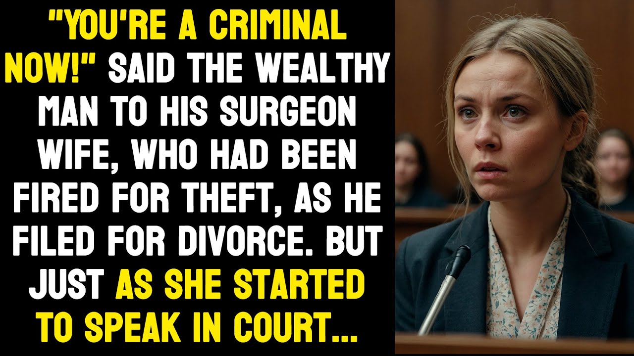 "You're a criminal now!" said the wealthy man to his surgeon wife, who had been fired...