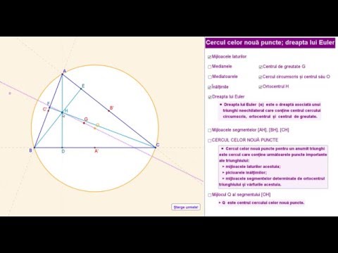 Cercul celor nouă puncte; dreapta lui Euler