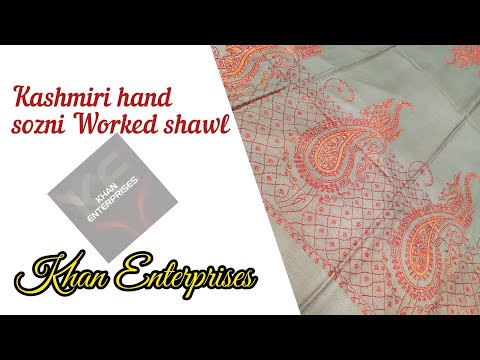 Khan enterprises tushah kashmiri semi pashmina shawl hand so...