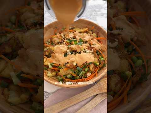 Crispy Potato Salad with Spicy Peanut Sauce