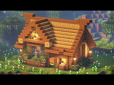 🏡 Minecraft Tutorial |  WOODEN HOUSE ⚒️