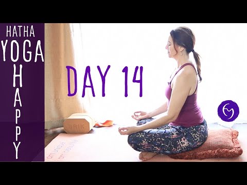 20 Minute Hatha Yoga Happiness: Gentle Yoga with Breathing Practice Day 14 | Fightmaster Yoga Videos thumbnail