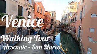 Venice, Italy Walking Tour Arsenale to City Centre. 4K Video
