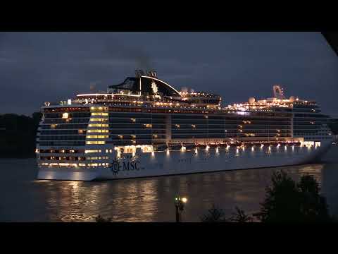 EARLY MORNING 4K SHIPSPOTTING EXCITEMENT! MSC PREZIOSA Cruise Ship Arrival in Hamburg, Germany 2023
