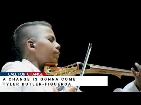 "A Change Is Gonna Come" Sam Cooke 12 Year Old Leukemia Survivor Tyler Butler-Figueroa Violinist AGT