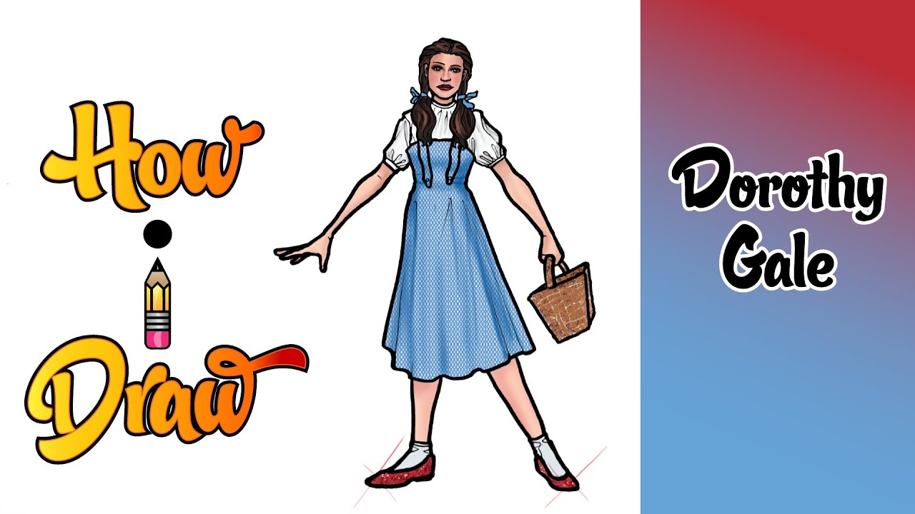 How I Draw DOROTHY GALE from the WIZARD OF OZ * how to draw dorothy gale art lesson drawing tutorial