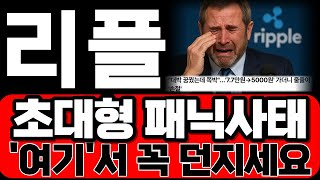 [리플코인 전망] 초대형 패닉 사태 입니다! '여기'서 꼭 던지셔야 합니다.  *홀더필수시청* #리플