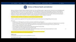 DMHA Provider Portal Application Submission Renewal