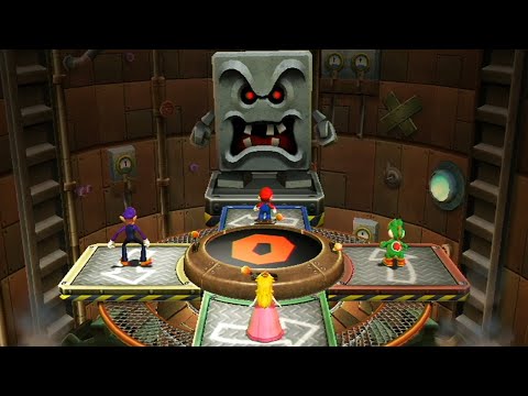 Whomp Stomp - Mario vs Yoshi vs Peach vs Waluigi | Mario Party 9 (Master Difficulty)