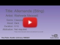 Allemande Sting Wahneta Meixsell Classical Dark YouTube Audio Library BGM
