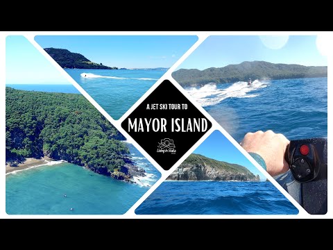 Ocean Swell, chop and waves on our JETSKI ride to BEAUTIFUL Mayor Island
