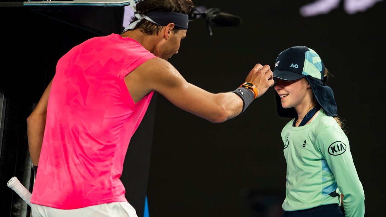 Rafael Nadal Da beijo em criança em jogo Federico delbonis