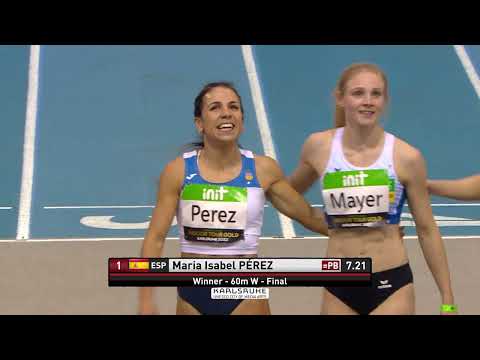 2022 - Maria Isabel Pérez gewinnt die 60 Meter der Frauen - INIT INDOOR MEETING Karlsruhe
