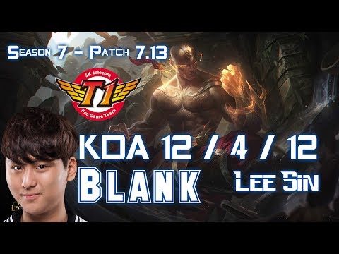 SKT T1 Blank LEE SIN vs REK'SAI Jungle - Patch 7.13 KR Ranked