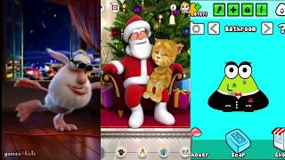 My Talking Booba Talking Ginger and Santa Claus Talking POU funny games for kids