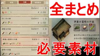 【ほの暮しの庭】新築・改築・建設に必要な素材まとめ鶏・家畜小屋・家など攻略実況