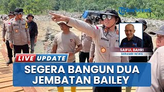 Polisi Segera Bangun Dua Jembatan Bailey di Sawang Aceh Utara, Kapolres Lhokseumawe Tinjau Lokasi