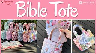 DIY Quilted Bible Tote Sewing Tutorial I Pinterest Inspired Sewing #sewingtutorial #diytotebag