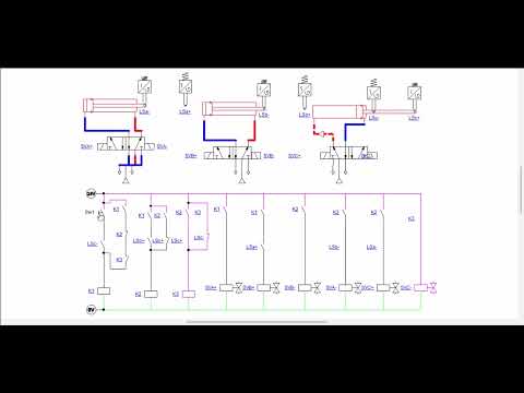 A+B+B- A-C+C- , Electro-pneumatic circuit.