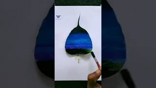 Leaf painting art/ peepal tree leaf painting art/ painting on leaf #Short #Leaf_Painting_art
