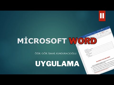 Bil101 - Microsoft Word Uygulama 2
