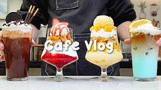 💚여름에 딱인 수박 파르페🍉지치고 힘들 땐 음료 ASMR로 힐링해요/카페브이로그/Cafe Vlog/ASMR/Tasty Coffee