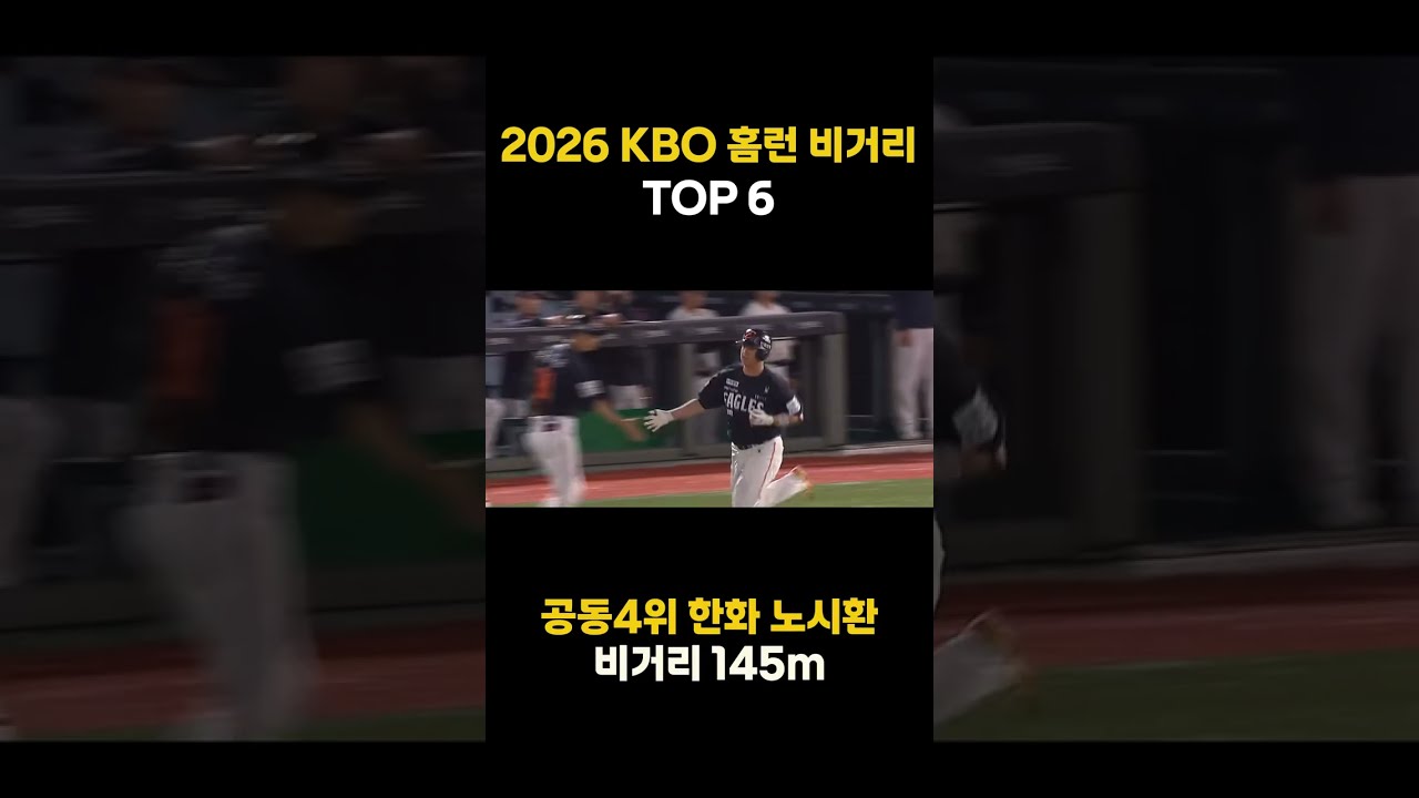 "2026 KBO 가장 멀리 날아간 홈런은?" 홈런 비거리 TOP6 #프로야구 #홈런