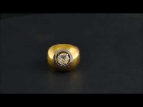 ART DECO 1.00 Ct SOLITAIRE DIAMOND TARGET BOULE RING