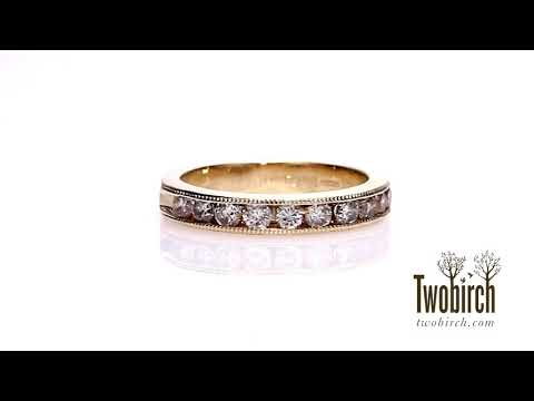 0.5 Carat 10 Stone Open Ended Channel Set Wedding Ring - TwoBirch TB-WR-0241-YG-H