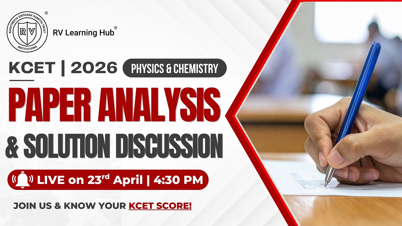 KCET 2026 Paper Analysis with Solutions | Physics & Chemistry #kcet2026 #rv #exam #analysis