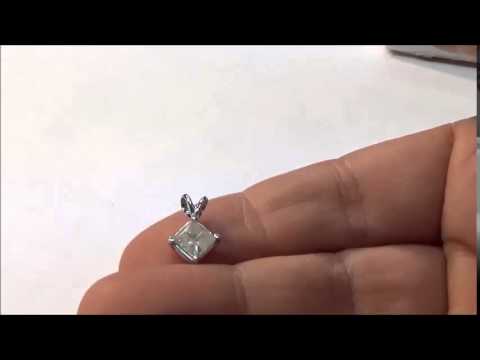 1 04ct Princess Cut Solitaire Pendant L421