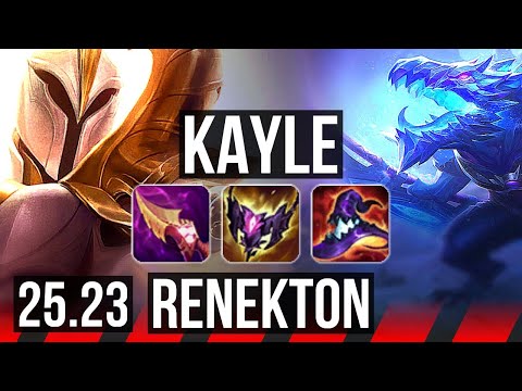 KAYLE vs RENEKTON (TOP) | 7k comeback, 8 solo kills, 57k DMG | KR Master | 25.23