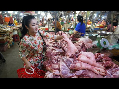Market show : Yummy pork legs cooking- delicious country food cooking