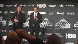 Duran Duran’s Simon Le Bon and John Taylor speak backstage at 2019 Rock Hall inductions