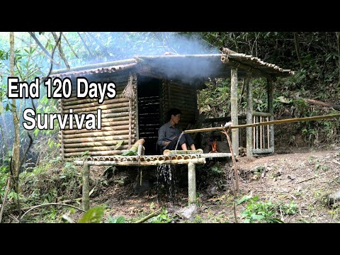 FULL VIDEO: End 120 Days Survival - Cooking And Building Shelter In The Rain Forest - Bamboo House