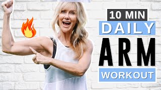 10 Minute Tone Your Arm Workout Over 50【No Equipment】