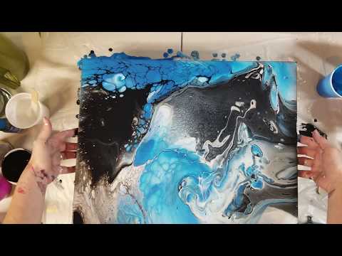 Acrylic layered pour with only 3 colors. PART 1!