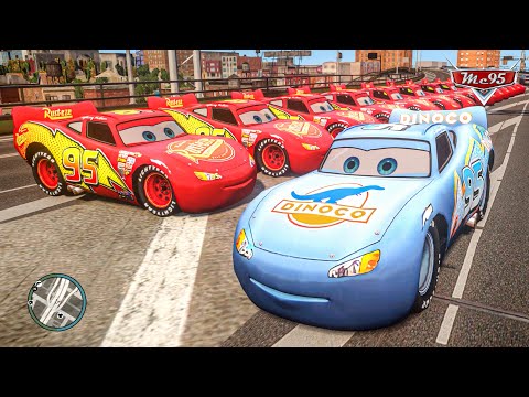 Crazy Lightning McQueen Dinoco Car Crashes Rampage Ep.82 - GTA 4