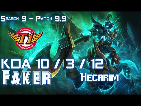 SKT T1 Faker HECARIM vs AKALI Mid - Patch 9.9 KR Ranked