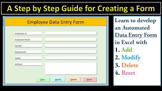 How to Create a Data Entry Form in Excel With Add, Modify, Delete and 
