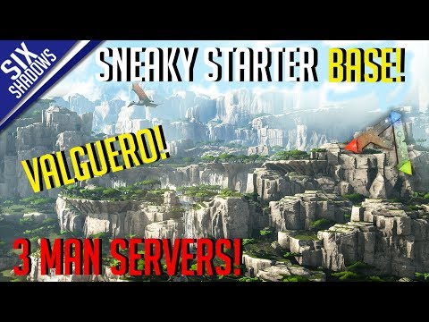 SNEAKY STARTER BASE! | NEW VALGUERO MAP | MTS 3-Man PvP Servers! - Ark: Survival Evolved