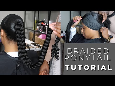 MY TECHNIQUES! SLEEK MID BACK BRAIDED PONYTAIL!|...