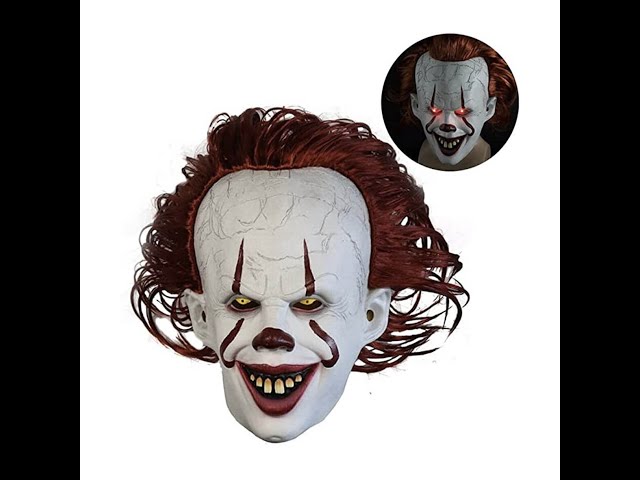 Vídeo relacionado con DVDGSC Pennywise Máscara de Payaso de Terror de Silicona, Talla única, No Tóxico e Insípido, Desfile de Disfraces y Fiesta de Halloween (DVD-XIAOCHOUMASK)