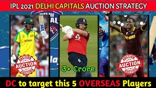 Delhi Capitals || IPL 2021 || DC IPL 2021 Auction Strategy || DC to Target this 5 OVERSEAS..