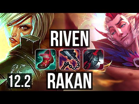RIVEN vs RAKAN (TOP) | 12/0/6, Legendary, 1.1M mastery | BR Grandmaster | 12.2