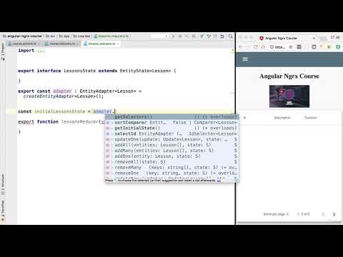36  NgRx Entity Schematics, configuring the Lessons Entity