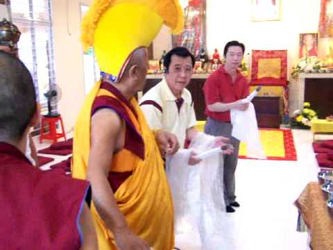 Small lighthouse at bottom with ocean behind