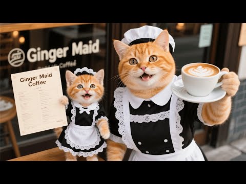 Ginger Kitten and Mama Cat Opened a Maid Café — Would You Like to Come and Support 🐱☕